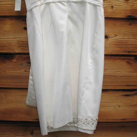 NWT White Ivory Beaded Strapless Dress - Picture 8 of 9
